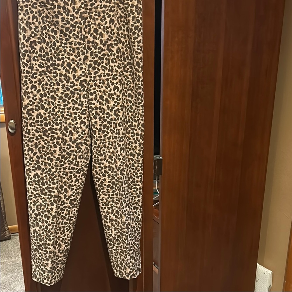 Ann Taylor Leopard Print Straight Leg Pants